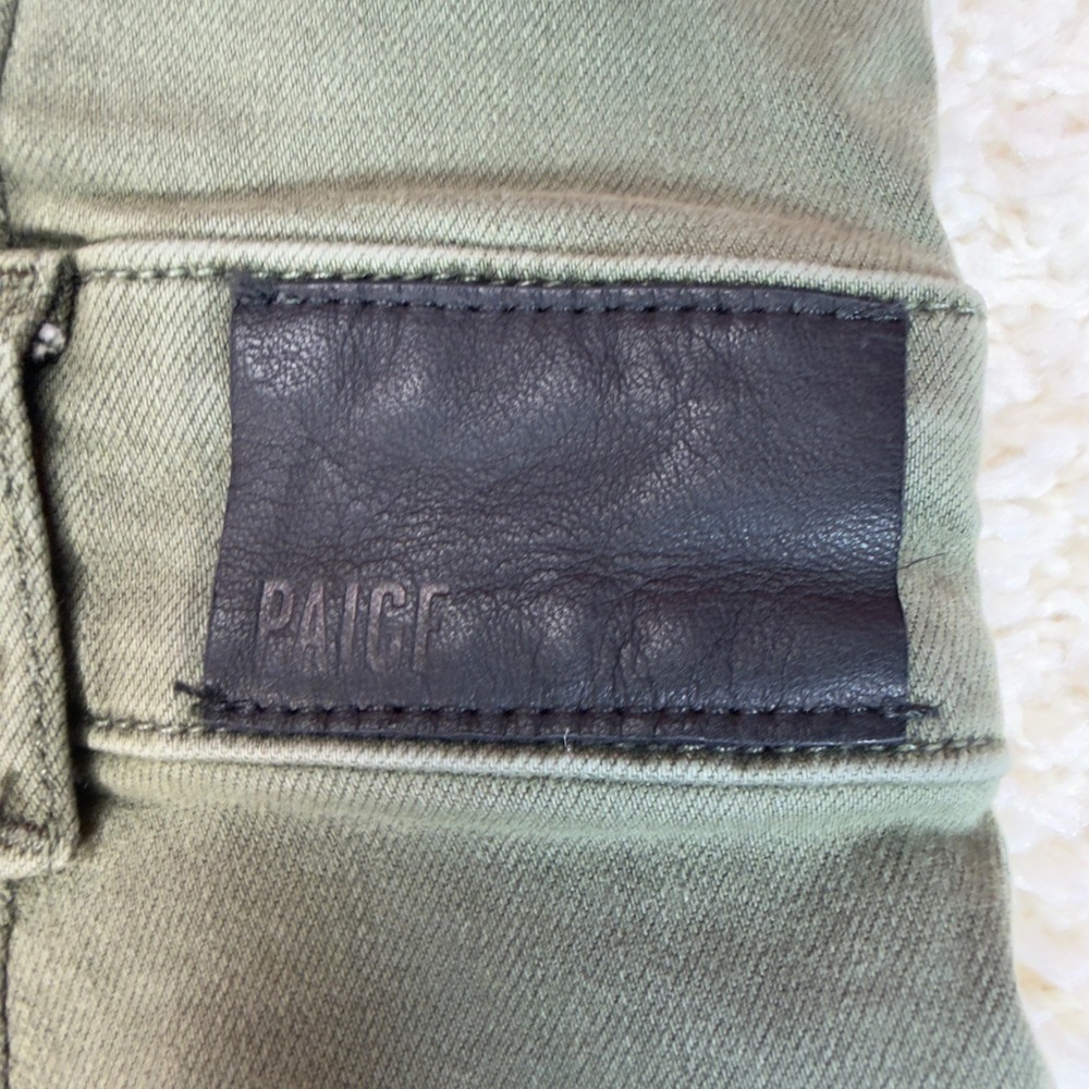 PAIGE Womens 26 Olive Green Denim Jumpsuit Sleeveless Wide Leg Utility Boho - Picture 14 of 14